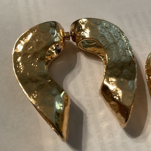 Zara Gold Irregular Front And Back Hoop - Picture 6 of 15